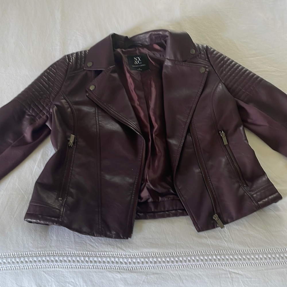 Burgundy leather jacket